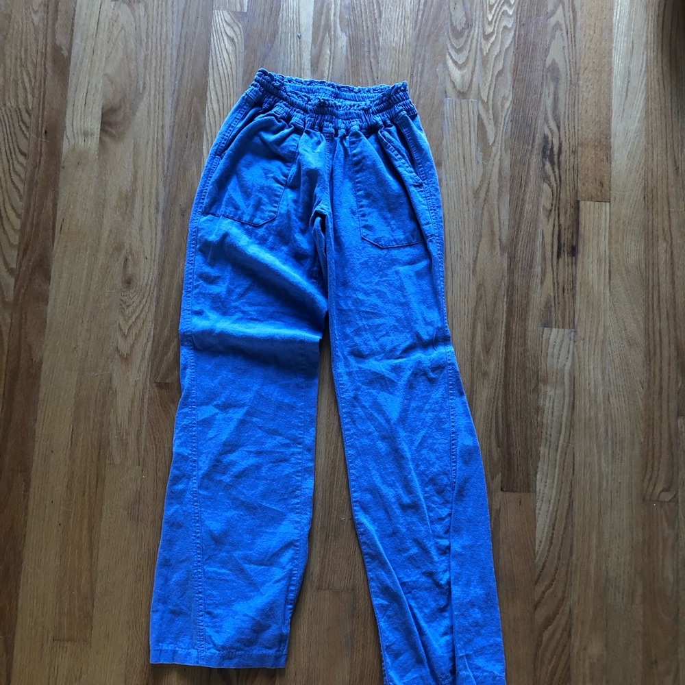 foxy ocean side flare linen pants
